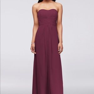Strapless Chiffon Evening Gown from David’s Bridal